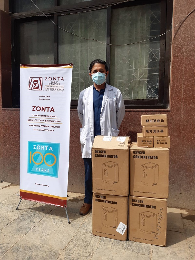 Zonta donates 4 oxygen concentrators to Paropakar Maternity Hospital