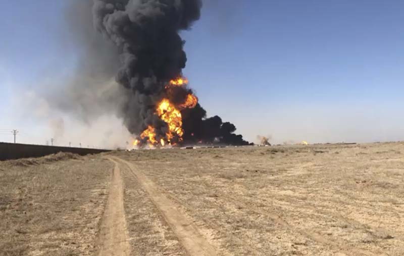 Fuel tanker blast at Afghan-Iran border causes massive fire