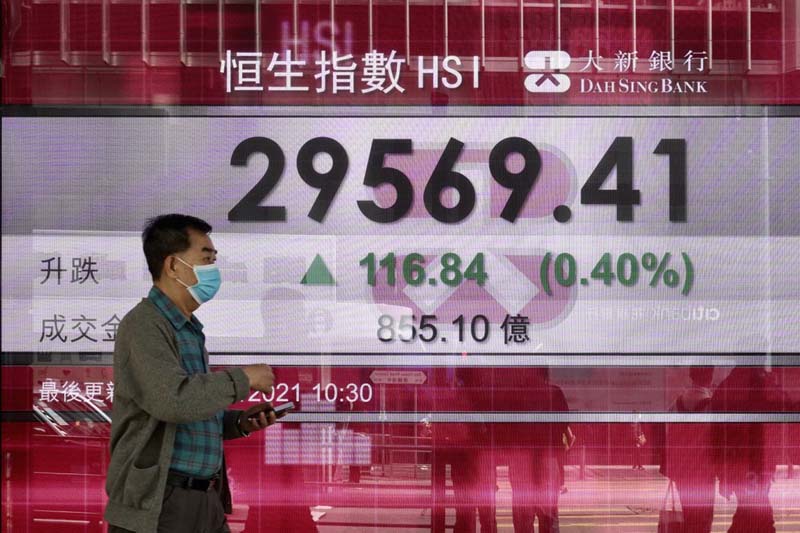 Asian shares advance as yields, inflation fears moderate