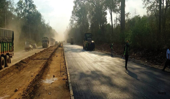 Narayangadh-Butwal road section sees only 46 percent progress in 5 years