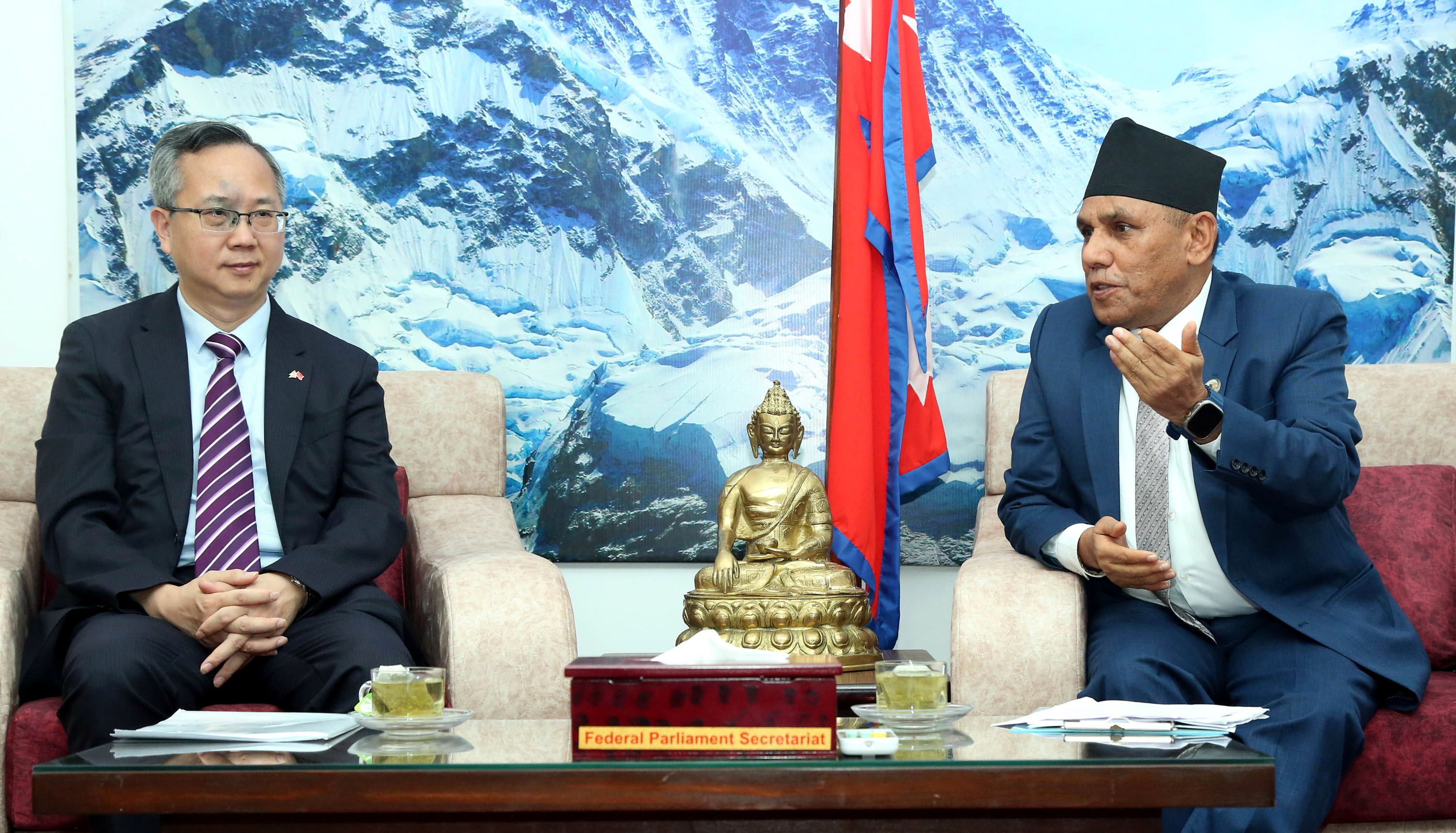 Chinese Ambassador pays courtesy call on NA Chair Dahal