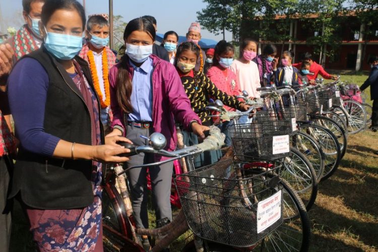 Bharatpur metropolis distributes free bicycles to 129 school girls