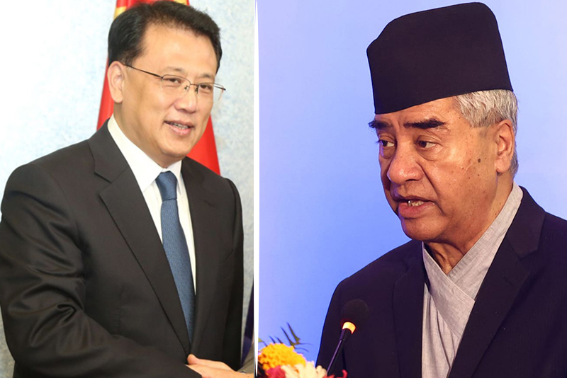 NC President Deuba and CPC leader Yuan meet