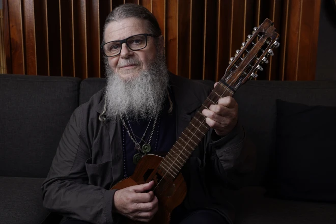 Composer Gustavo Santaolalla sits with a new script