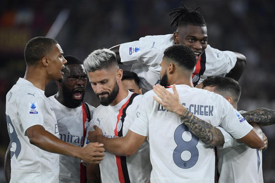 Giroud, Leao send Milan past Roma