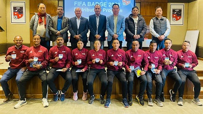 12 Nepalese Referees received FIFA badges