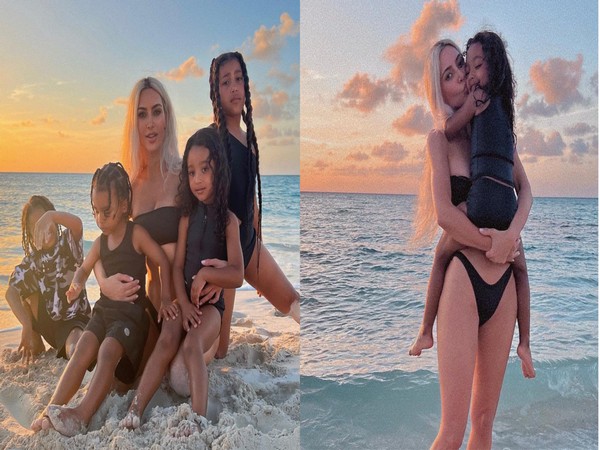 Kim Kardashian enjoys sunny beach day with her kids