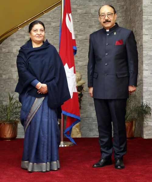 Indian foreign secretary Shringla pays courtesy call on Prez Bhandari