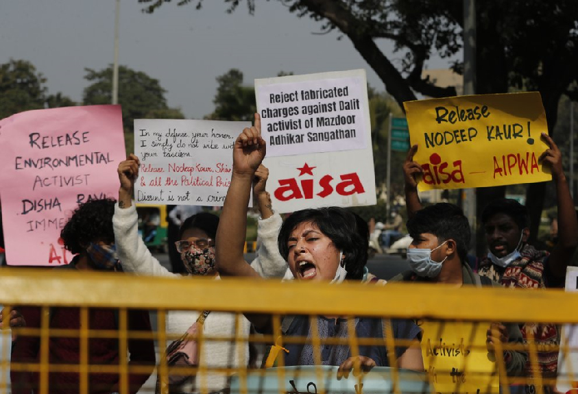 Scores protest in India against arrest of climate activist