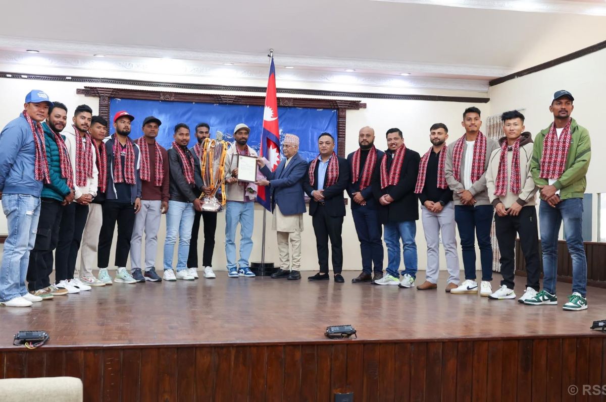 PM Oli felicitates NPL Champions Janakpur Bolts