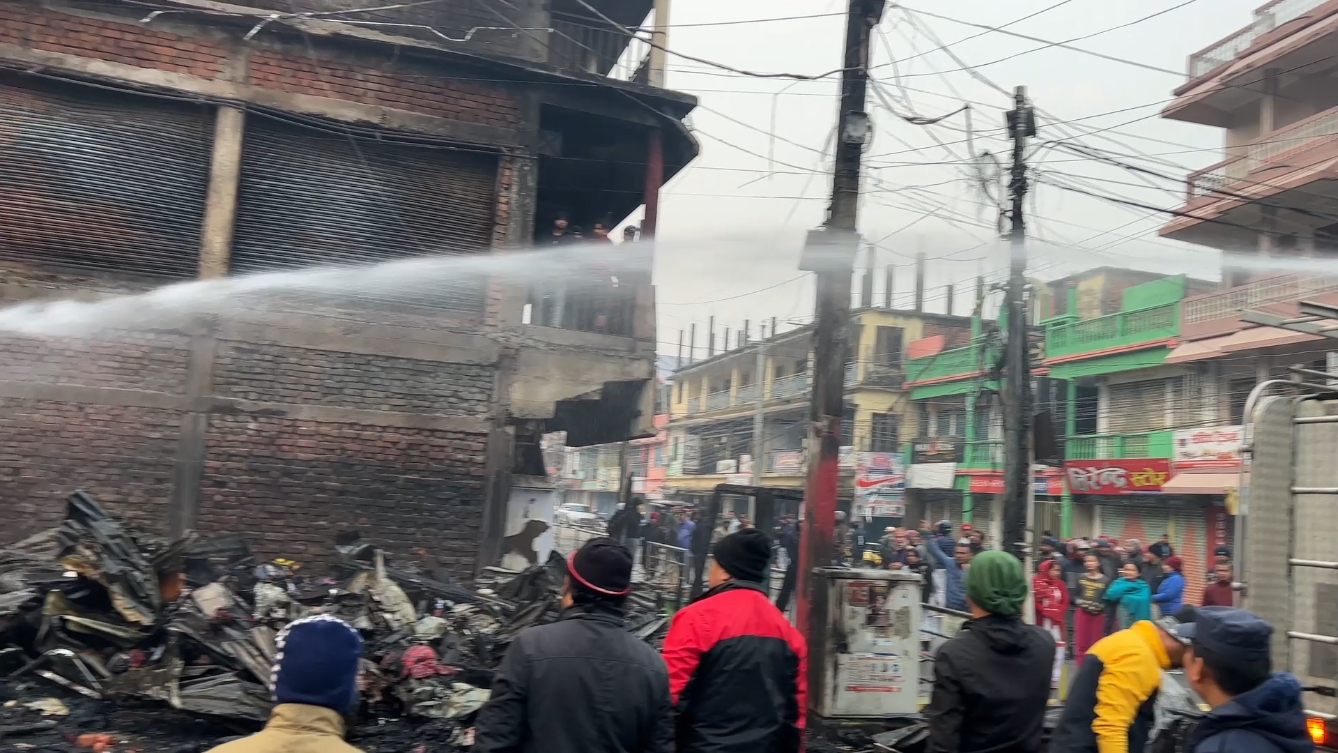 Nine shops damaged by fire in Jhapa