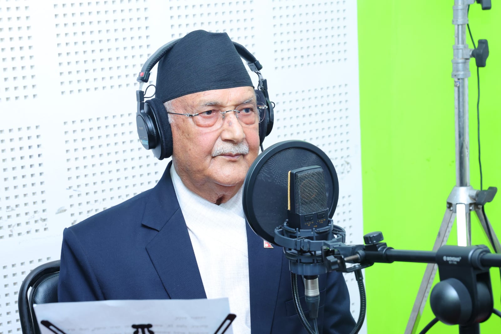 PM Oli records his voice in social movie ‘Nametine Ghau’