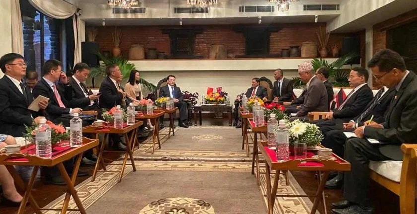 Leader Yuan of the CPC meet CPN (Maoist Centre) leaders