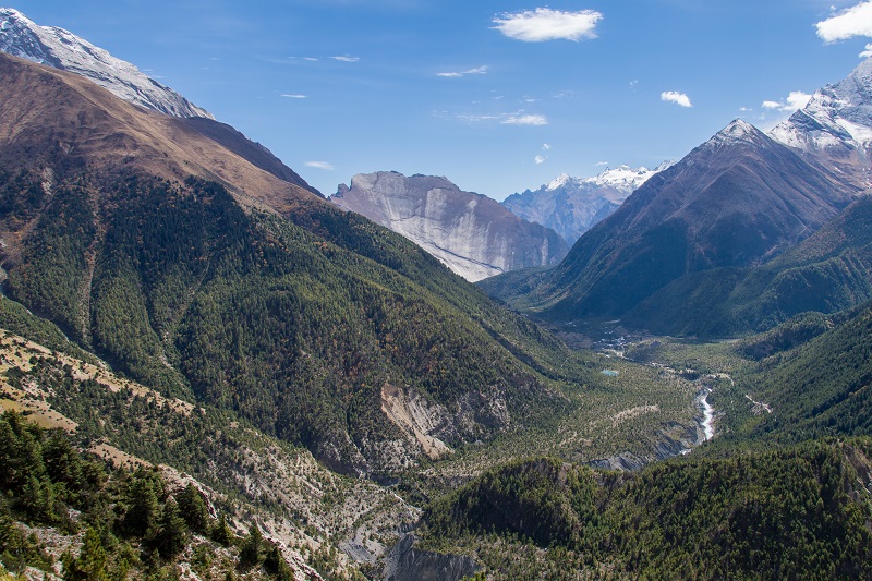 Marsyangdi River gets blocked in Chame, Manang