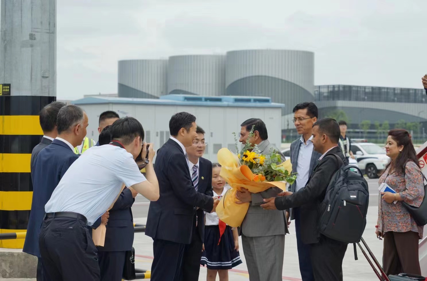 DPM Shrestha arrives in Chengdu