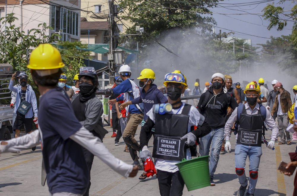 Myanmar police raid housing of striking railway workers