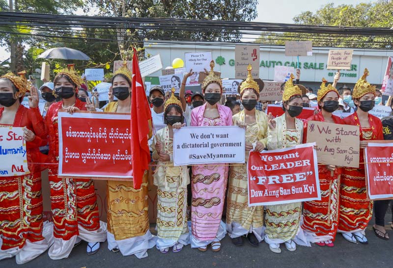 Ethnic minorities join big crowds protesting Myanmar coup