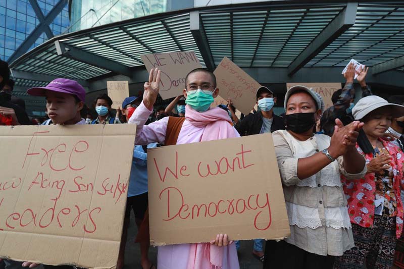 Week after military coup, protests swell rapidly in Myanmar