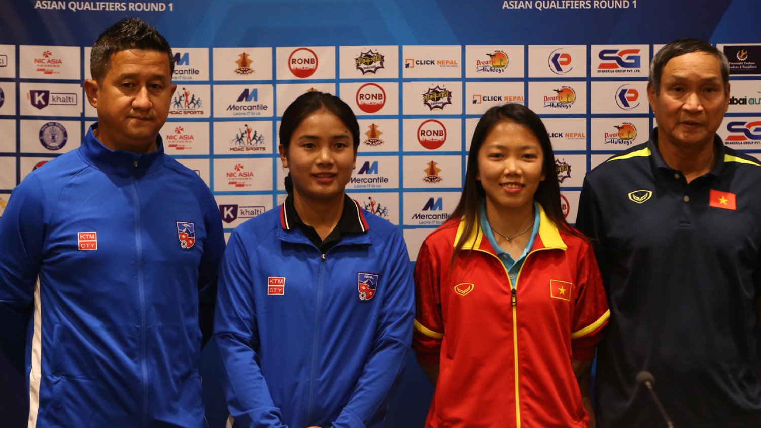 Football between Nepal and Vietnam today