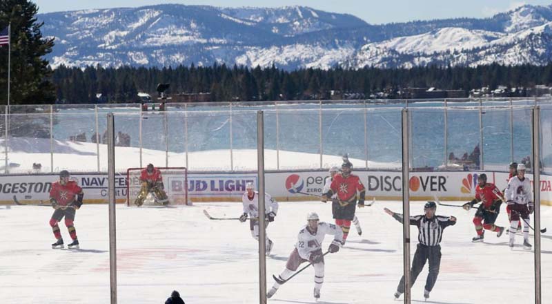 Bright sun, poor ice delay outdoor NHL game at Lake Tahoe