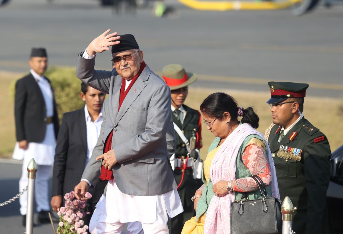 PM Oli arrives in Kathmandu after China visit