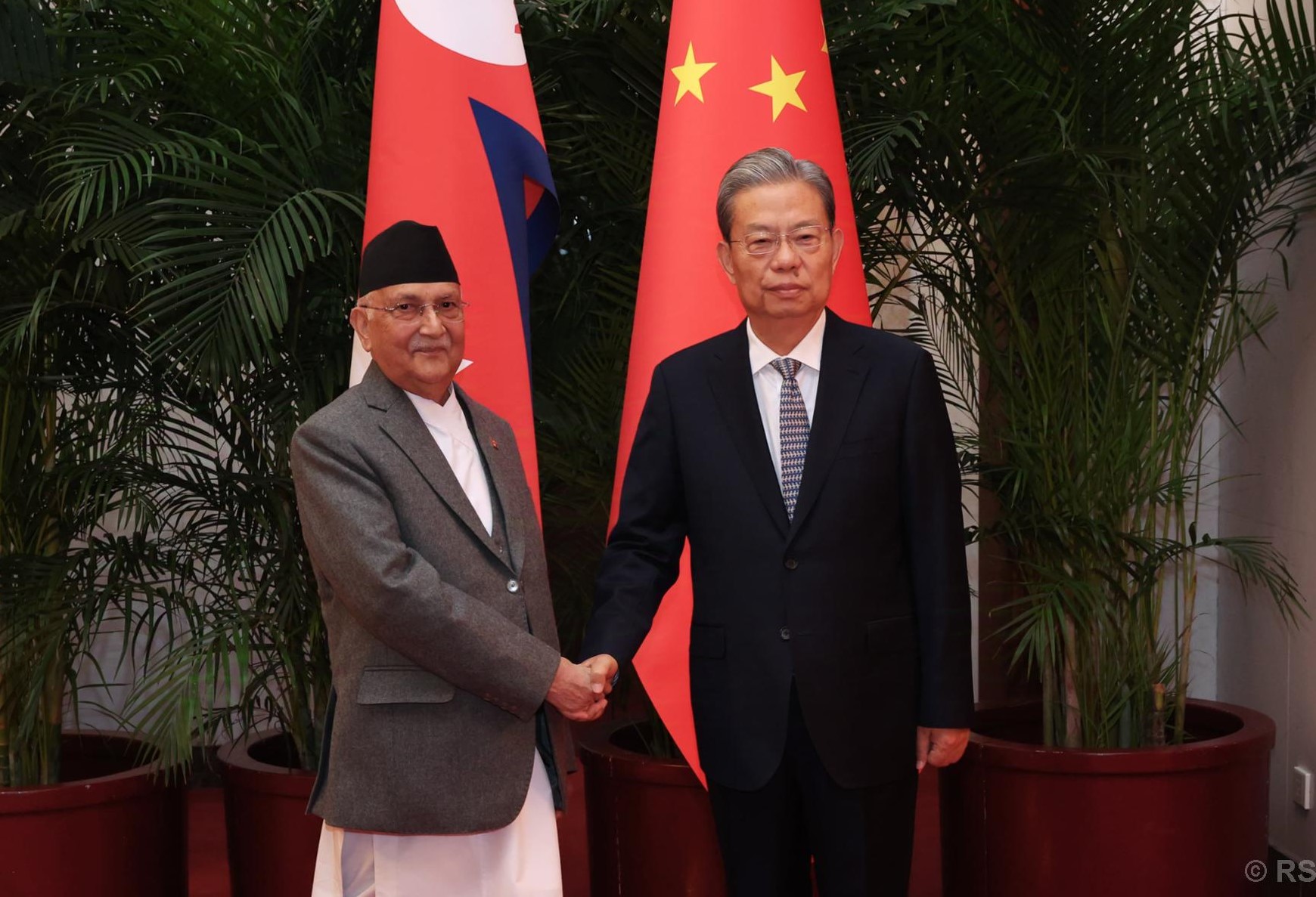 PM Oli meets Zhao Leji, Chair of Standing Committee of National People’s Congress