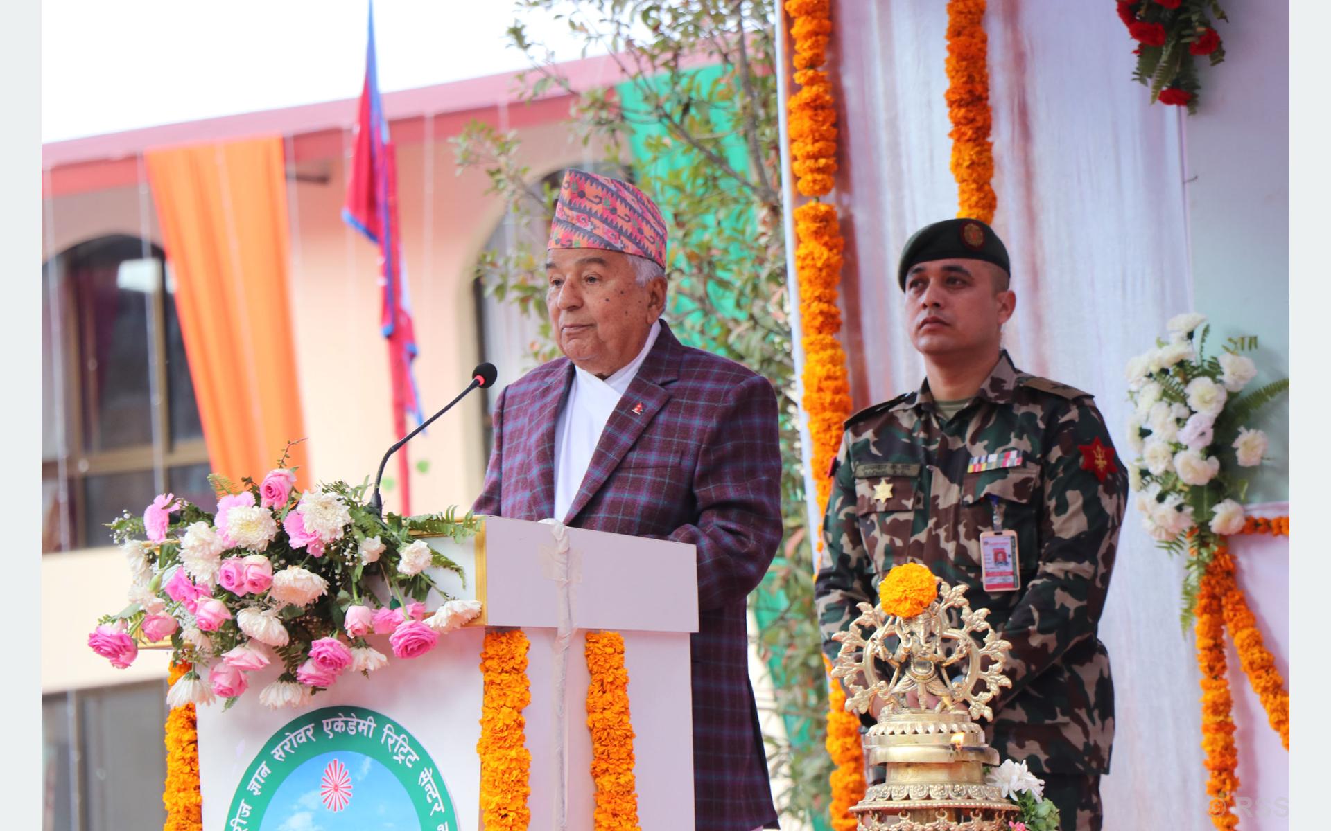 Spiritual awakening thru knowledge, yog essential: President Paudel