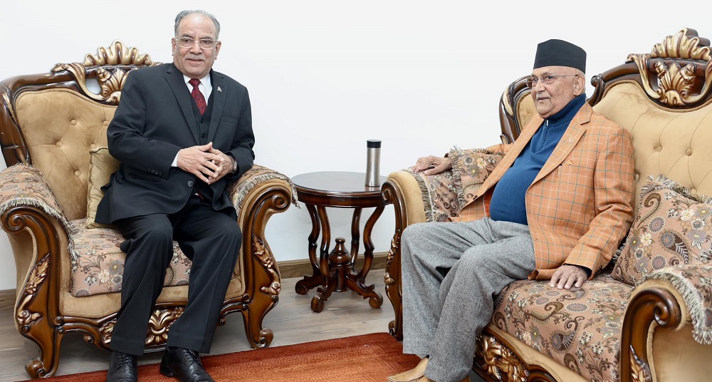 Meeting between PM Prachanda and Chairman Oli