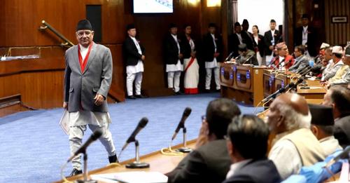 PM Dahal presents proposal in parliament, seeking vote of confidence