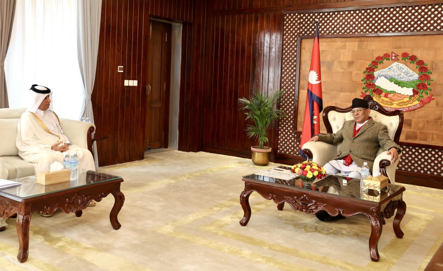 Qatar’s State Minister for Foreign Affairs pays courtesy call on PM Dahal