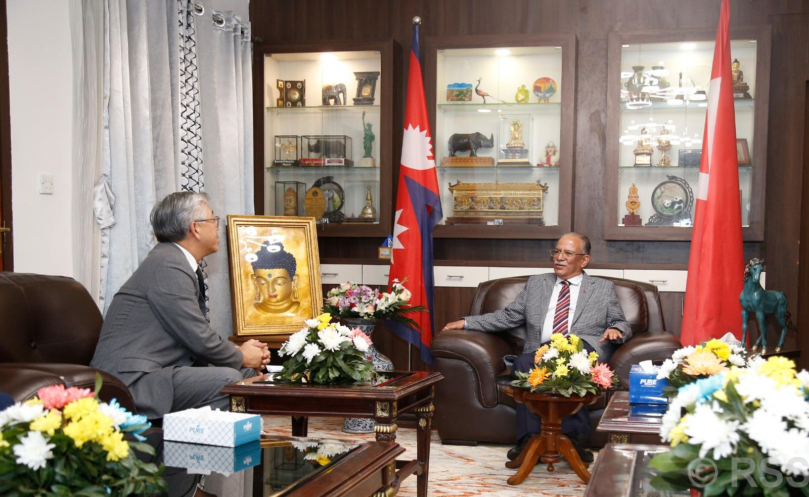 Prachanda meets US Assistant Secretary Donald Lu