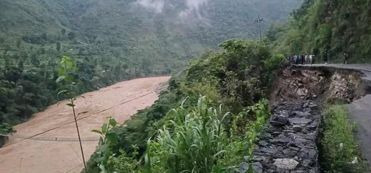 Prithvi Highway obstructed following road collapse