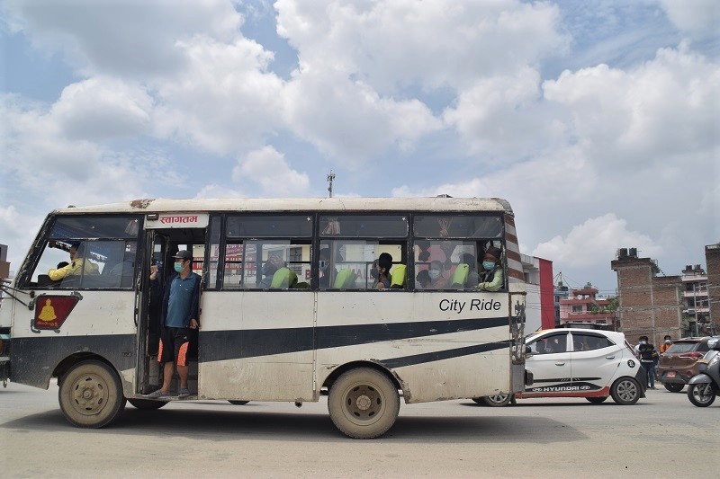 Public vehicles in operation in Kathmandu Valley