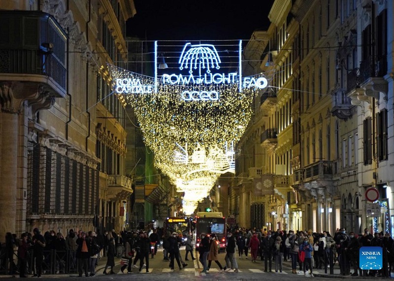 Rome decorated with holiday lights ahead of Christmas