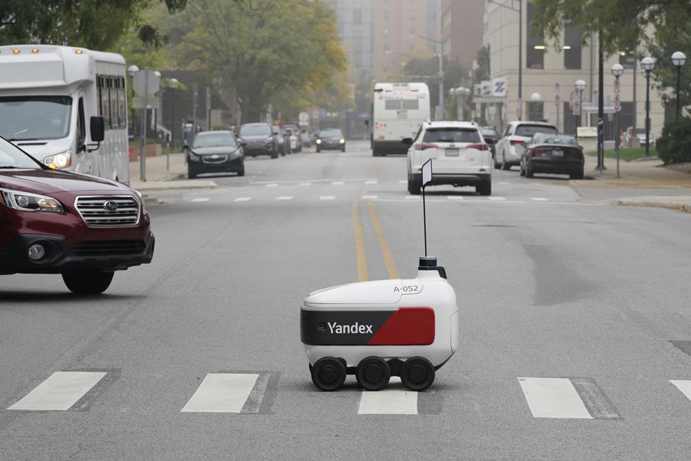 Robots hit the streets as demand for food delivery grows