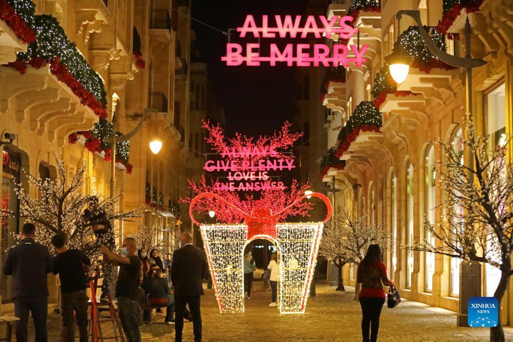 Christmas decorations in Beirut, Lebanon