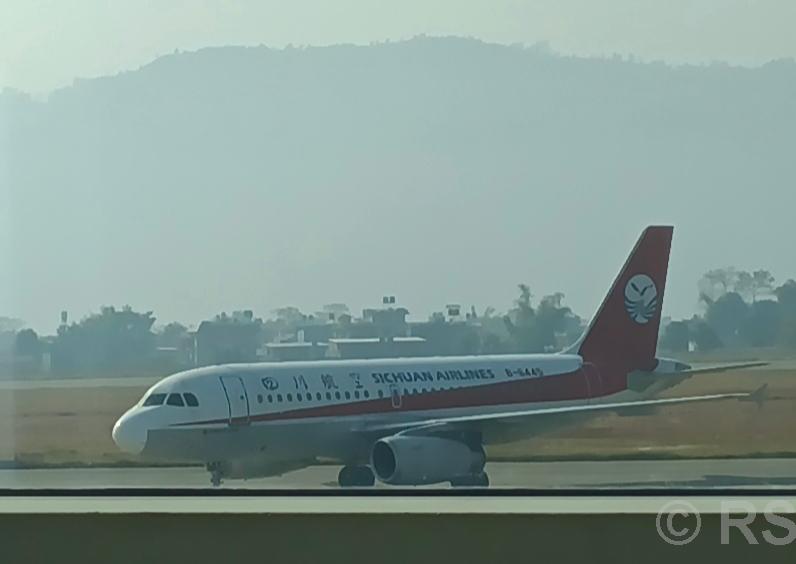 Sichuan Airlines’ chartered flight lands in Pokhara