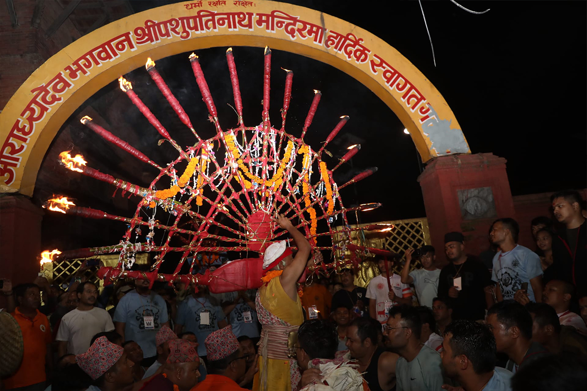 Glimpses of historic tongue piercing festival held in Thimi