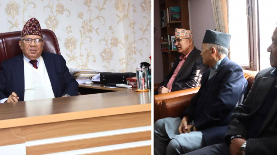 CPN (UML) and CPN (Unified Socialist) leaders meet