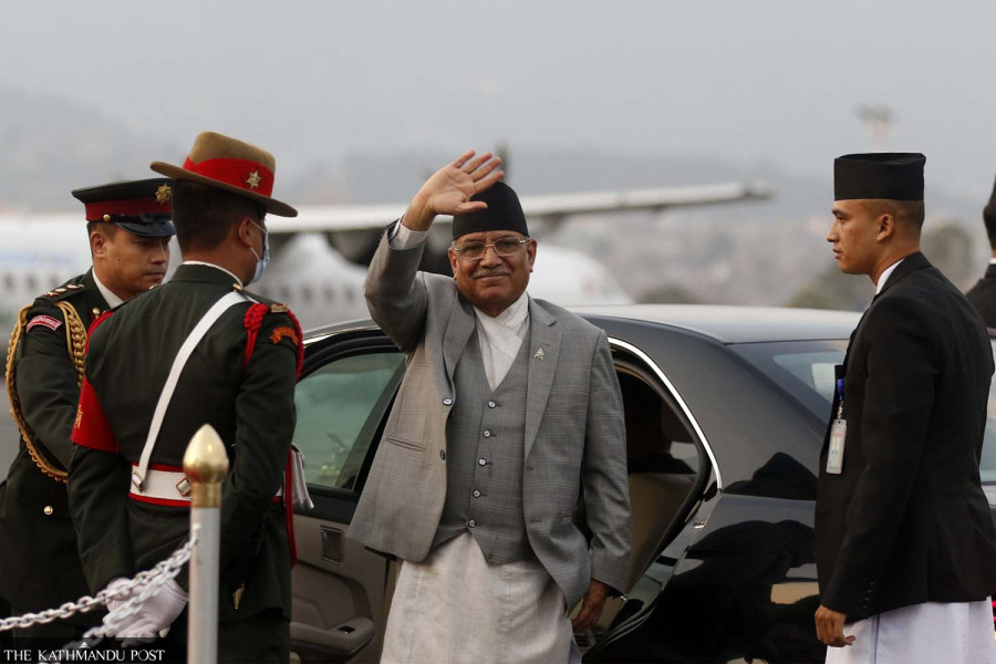 PM Dahal  leaves for Italy