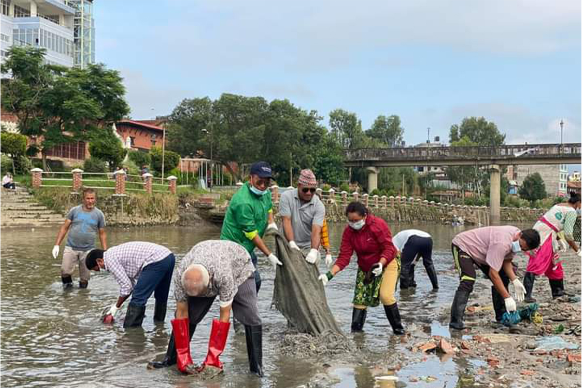 Participation of Youngsters in Bagmati Cleaning Campaign hold on 19th August