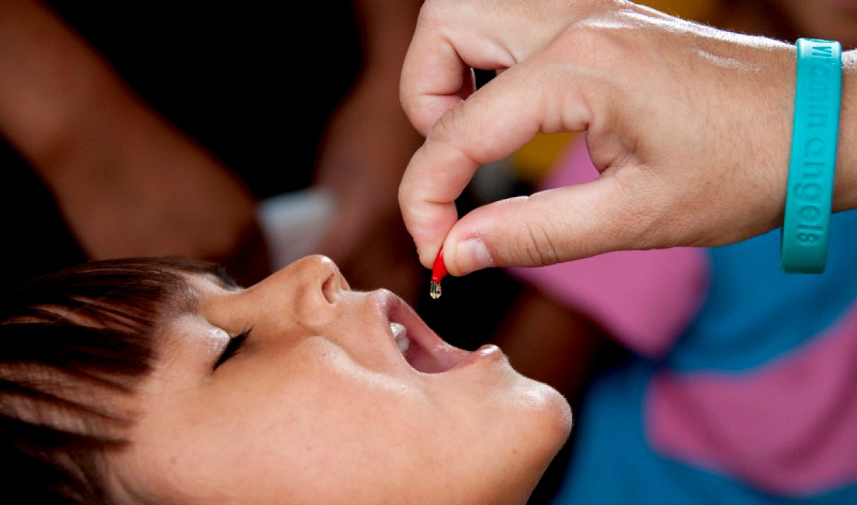 Vitamin A and deworming medicine being distributed