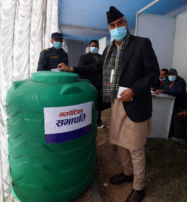 PM Deuba votes in NC 14th GC