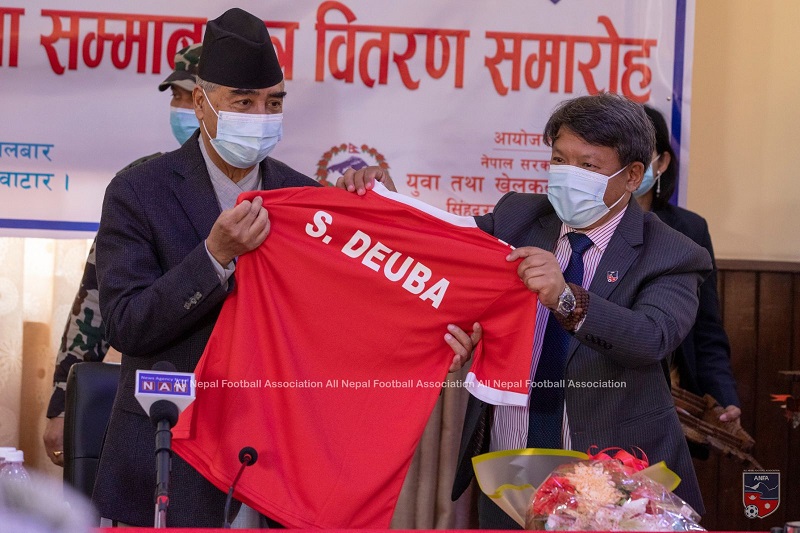 ANFA hands over football jersey to PM