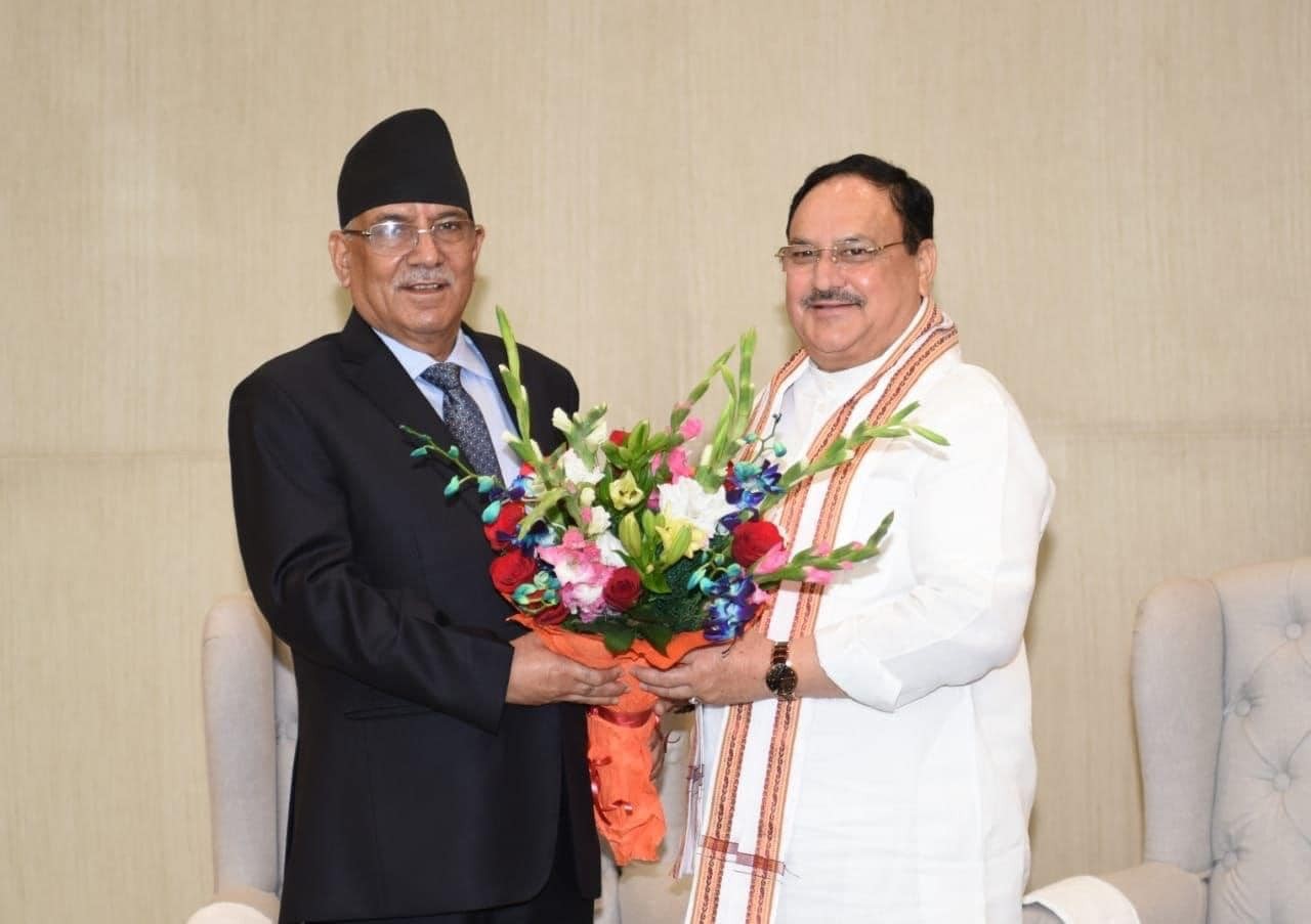 Chairman Dahal meets BJP President in India