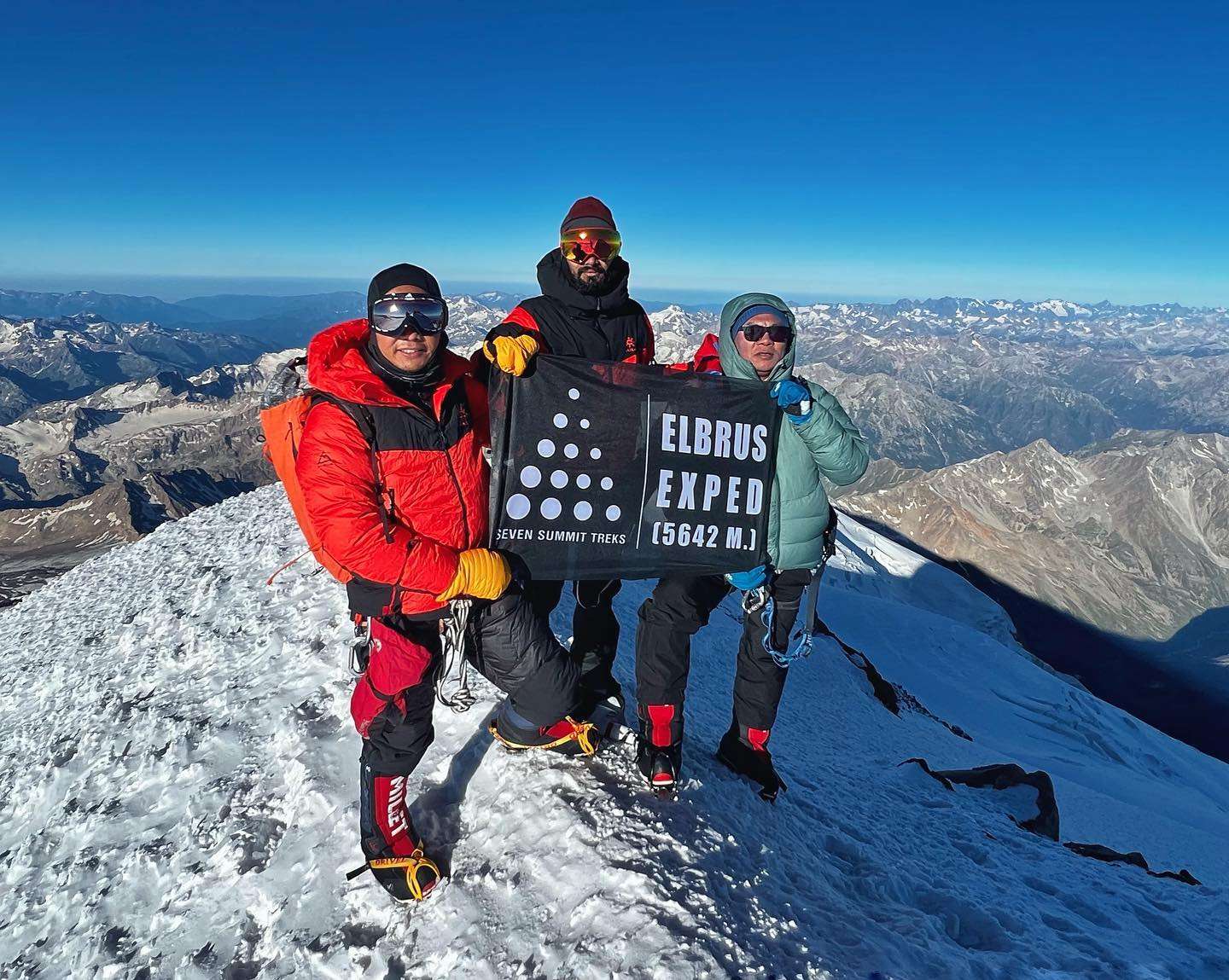 Nepali climbers on top of Mt. Elbrus: First Post Covid