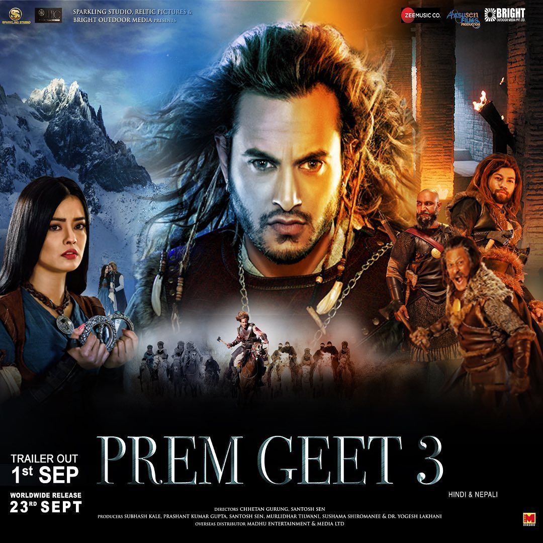 Hoarding boards of Nepali movie Premgeet 3 in Mumbai