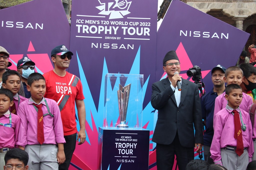 T20 World Cup Trophy displayed in Nepal