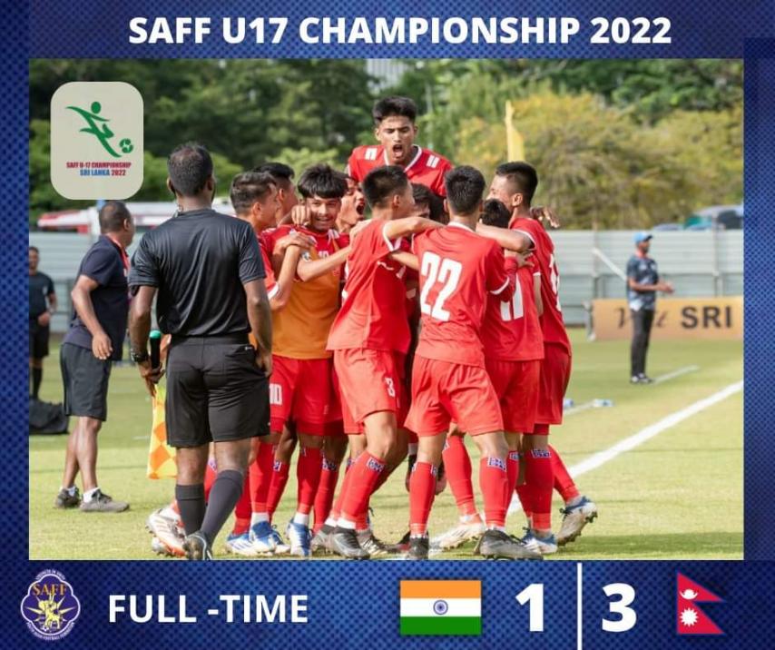 SAFF U-17: Nepal won the group after defeating India 3-1