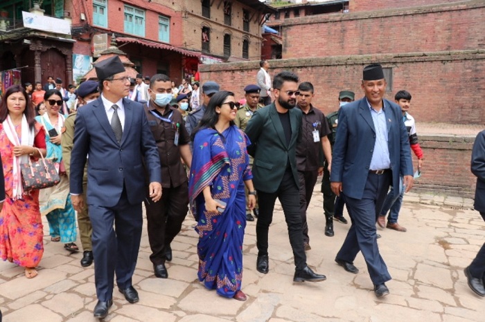 Officials visited Bhaktapur heritage sites